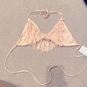 PERFECT CONDITION NEVER WORN L* SPACE FRINGE STRING BIKINI TOP!!